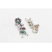 Dangle women's earrings 925 sterling silver Multi Color onyx & Zircon stones B31
